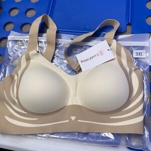 LushFitting 32C Seamless Comfort Wireless Bra Beige Support Everyday